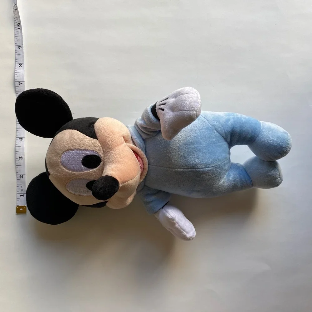 DISNEY Babies Mickey Mouse Plush Baby Boy Light Blue Pajamas Stuffed Animal 11